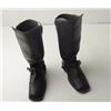 Image 1 : One pair of reproduction U.S. cavalry leather  boots and spurs.  Boots are in overall good  conditio