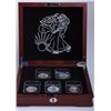 Image 3 : Lot of 5 Reverse Proof “American Eagle” 1 oz.  pure silver dollars, slabbed and contained  in a beau