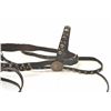 Image 1 : Cowboy studded headstall with Visalia  “Humane” polo style bit with conchos and  decoration. Great d