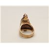 Image 6 : Heavy custom gold 18K eagle head ring with  diamonds and rubies. Estate piece. Est.:  $600-$1200