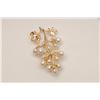 Image 3 : Vintage pearl broach in 14K with two fine  diamonds circa 1950’s. Superb pearls possibly  natural. E