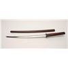 Image 2 : Japanese sword with 24 ½” blade.  The sword  is cased in a wood scabbard with simple wood  grip of a