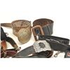 Image 2 : Bonanza lot of 6 misc. sword/blade belts and  buckles plus 3 metal hangers.     Est.:   $150-$300.
