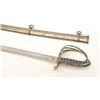 Image 2 : British Cavalry saber with metal scabbard,  approximately 39” overall with an etched  32.5” blade in