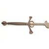 Image 2 : Large reproduction two-handed sword,  approximately 57.5” overall with a 45” wavy  blade.     Est.: 