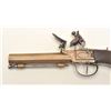 Image 2 : Flintlock brass single shot French pistol,  .54 caliber, 4.5” octagon barrel, checkered  wood grips,
