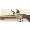 Image 3 : Flintlock brass single shot French pistol,  .54 caliber, 4.5” octagon barrel, checkered  wood grips,