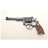 Image 1 : Smith & Wesson K-22 DA revolver, .22LR  caliber, 6” barrel, old re-blued finish,  checkered wood med