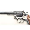Image 3 : Smith & Wesson K-22 DA revolver, .22LR  caliber, 6” barrel, old re-blued finish,  checkered wood med
