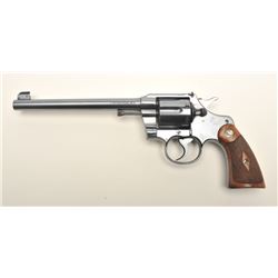 Colt Officer’s Model DA revolver, .38  caliber, 7.5” barrel, high polish blued  finish, checkered wo