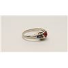 Image 2 : Antique 14kt white gold ladies ring circa  1920-40’s set with natural cabochon shaped  ruby of 1.7ct