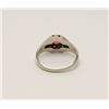 Image 4 : Antique 14kt white gold ladies ring circa  1920-40’s set with natural cabochon shaped  ruby of 1.7ct