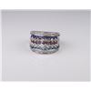 Image 2 : Designer Inspired Diamond Ring with Pink  Tourmaline, Amethyst and Blue Topaz accents  44 diamonds w