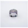 Image 4 : Designer Inspired Diamond Ring with Pink  Tourmaline, Amethyst and Blue Topaz accents  44 diamonds w