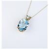 Image 2 : High quality ladies pendant set with a fine  blue Aquamarine weighing approx. 8.00 – 10.00  carats a