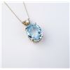 Image 3 : High quality ladies pendant set with a fine  blue Aquamarine weighing approx. 8.00 – 10.00  carats a