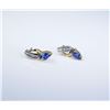 Image 2 : Nice ladies earrings set with fine Tanzanites  and channel set diamonds set in 14 karat  two-tone go