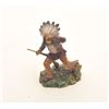 Image 1 : Cast white metal figure of Indian with rifle  in Kauba style circa 1910 and signed  O.K.-D.D. in int