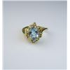 Image 1 : Lovely Aquamarine and Diamond Ring set in  flower design featuring a quality 2.50 carat  oval aquama