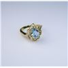 Image 2 : Lovely Aquamarine and Diamond Ring set in  flower design featuring a quality 2.50 carat  oval aquama