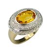Image 1 : Bold Citrine and Diamond Ring featuring a  6.00 carat oval cut citrine circled with 20  round ‘IDEAL
