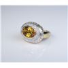 Image 3 : Bold Citrine and Diamond Ring featuring a  6.00 carat oval cut citrine circled with 20  round ‘IDEAL