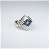 Image 2 : Striking Blue Sapphire and Diamond Ring in  bold design featuring 8 blue sapphires  invisible set wi