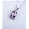 Image 2 : Amazing Pendant featuring a Fine intense pink  Kunzite weighing approx. 15.00 carats and  accented w