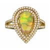 Image 1 : Dazzling Fire Opal and Diamond Ring featuring  a 4.00 carat fire opal and over 120 micro  set diamon