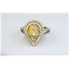 Image 2 : Dazzling Fire Opal and Diamond Ring featuring  a 4.00 carat fire opal and over 120 micro  set diamon