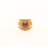 Image 2 : 18-22K Gold ring from Middle East mounted  with a Red Cabachon stone (not tested). Gift  to an Iran 