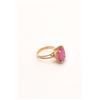 Image 2 : Vintage 14kt yellow gold ring with lab  created pink stone of approx. 7ct. GIA  appraiser. Est. $100