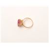 Image 5 : Vintage 14kt yellow gold ring with lab  created pink stone of approx. 7ct. GIA  appraiser. Est. $100