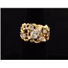 Image 1 : Vintage wrought gold 14K ring set with CZ  stones (Tests 12-14K). Est.: $300-400