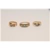 Image 1 : Lot of 3 vintage gold and diamond rings.  Circa 1920-40’s Est.: $100-$300