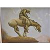 Image 1 : Large framed painting by S.V. Dougherty of  Indian warrior on horseback in the style of  the classic
