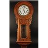 Image 1 : Large carved wooden Regulator Wall Clock,  approximately  51” tall x  22” at widest  point  x  5” de