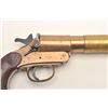 Image 4 : British No. 2 MK III flare pistol by W.W.  Greener, dated 1941, brass frame and barrel,  wood grips,