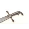 Image 2 : Unusual Mid-Eastern short sword, dark patina,  approximately 27” overall with a 22” blade.       Est