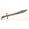 Image 4 : Unusual Mid-Eastern short sword, dark patina,  approximately 27” overall with a 22” blade.       Est