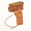 Image 1 : Mexican tooled leather holster and cartridge  belt for a 4” small frame revolver.  The  cartridge lo