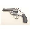 H&R DA top break revolver, .38 S&W caliber,  3.25” barrel, blued finish, checkered black  hard rubbe