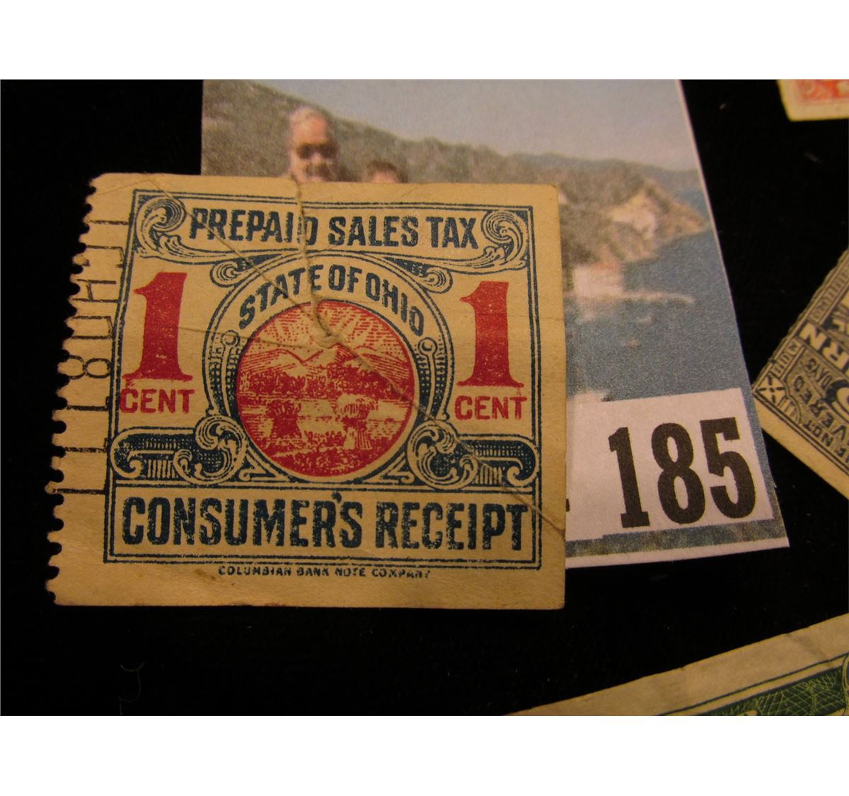 U.S. Customs Service Inspected Baggage Stamp; Block of (4) One Cent Postage Due Stamps, Mint; "100 P