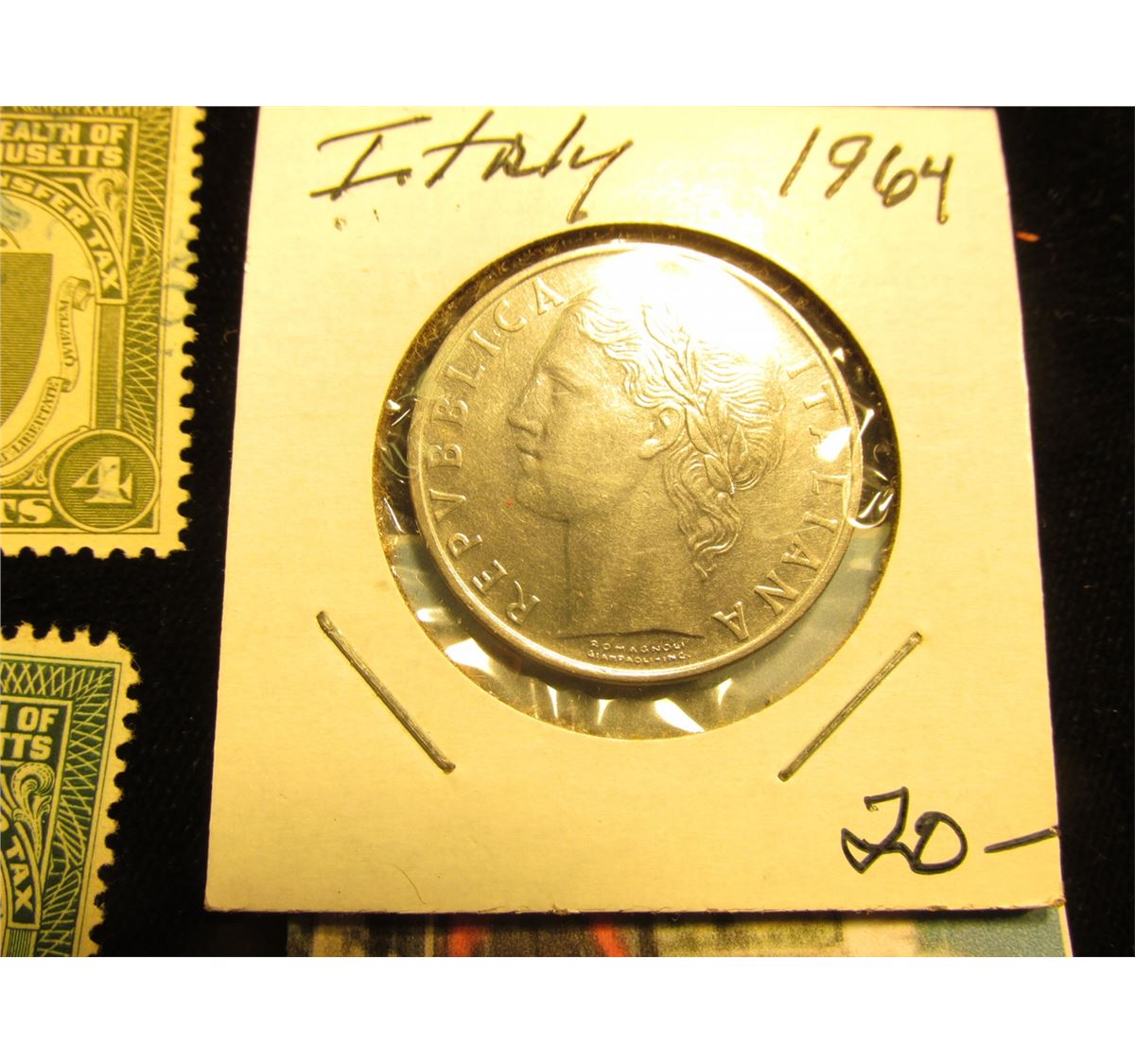 2c, 4c, 50c, & One Dollar Commonwealth of Massachusetts Stock Transfer