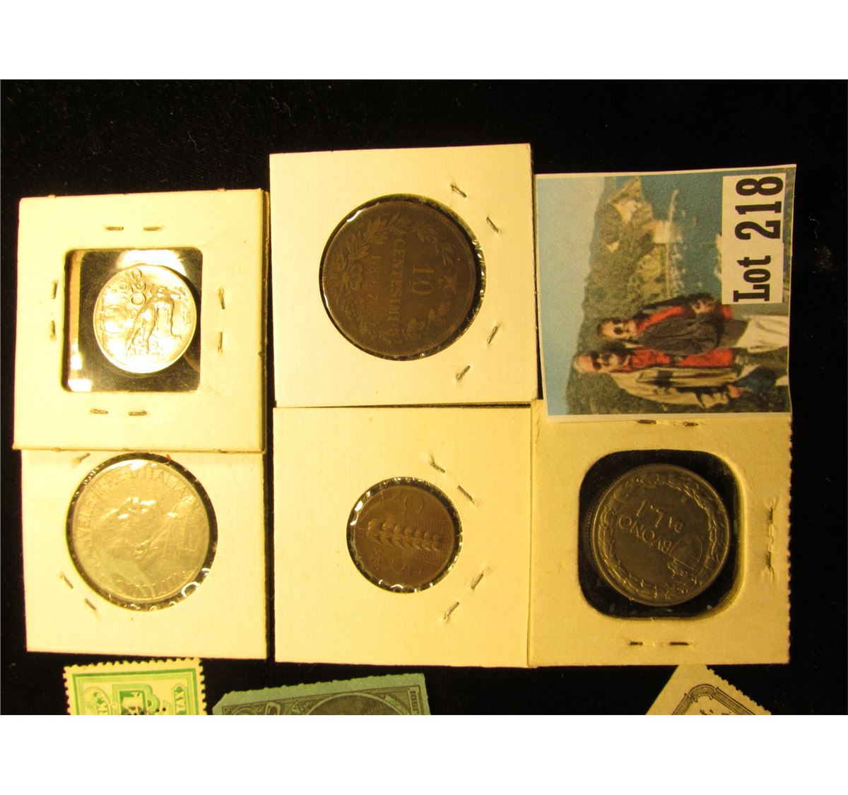 "State of Arkansas Wine Tax 1/2 Cent" Stamp; "State of Iowa 2c Cigarette Tax" Stamp; "State of New Y