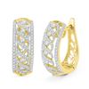 Image 1 : 0.75CT Diamond Hoops 10KT Earrings Yellow Gold