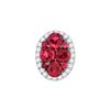 Image 1 : 0.10CT Diamond and 0.60CT Ruby Anniversary 14KT Pendant White Gold