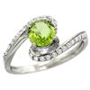 Image 1 : Natural 0.99 ctw peridot & Diamond Engagement Ring 14K White Gold - SC-D312723W11-REF#52M2H