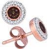 Image 1 : 0.12CT Diamond Micro-Pave 10KT Earrings Rose Gold