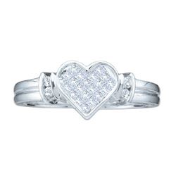 0.25CT Diamond Heart 14KT Ring White Gold
